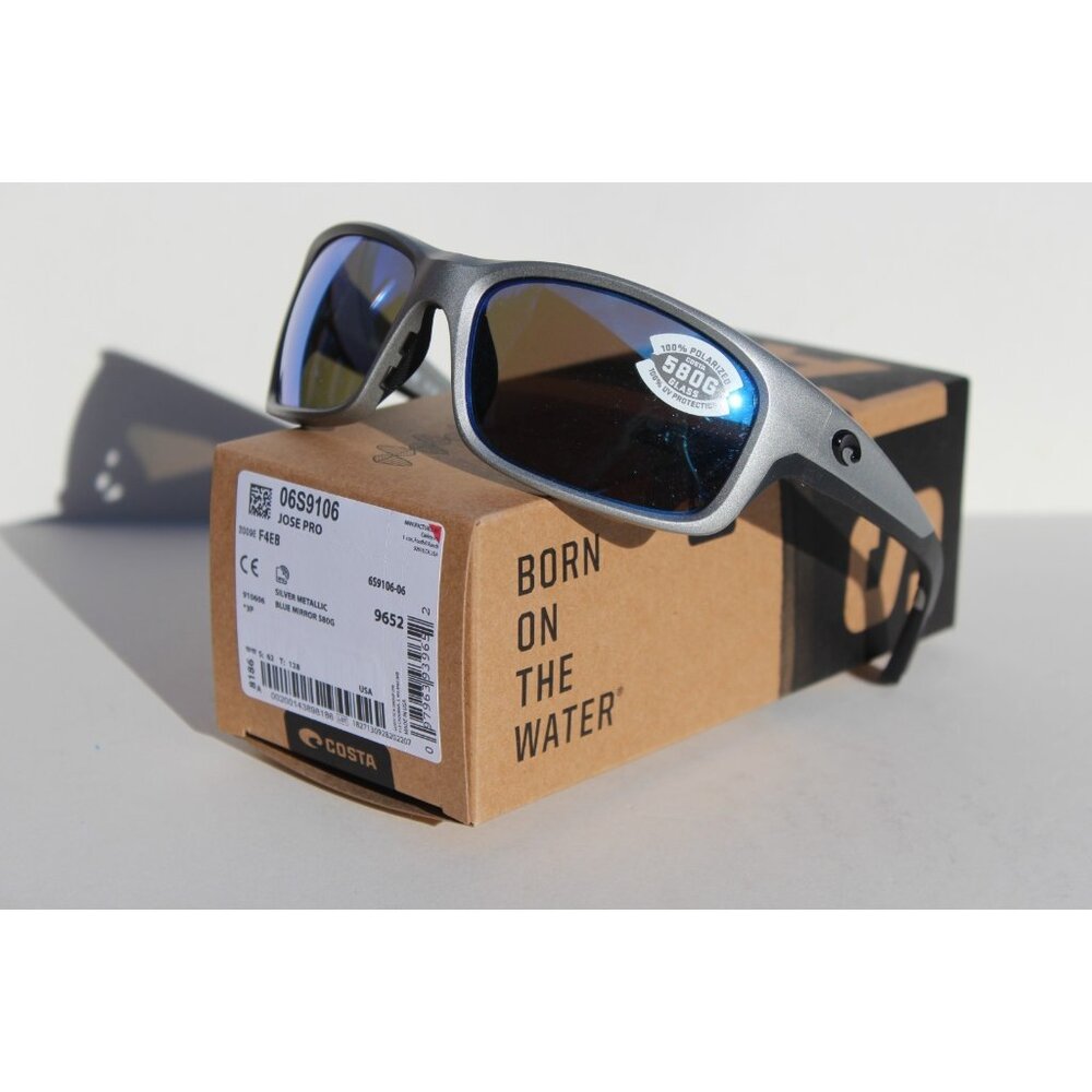 COSTA DEL MAR Jose PRO 580G POLARIZED Sunglasses Silver/Blue Mirror 580 NEW - Picture 10 of 10